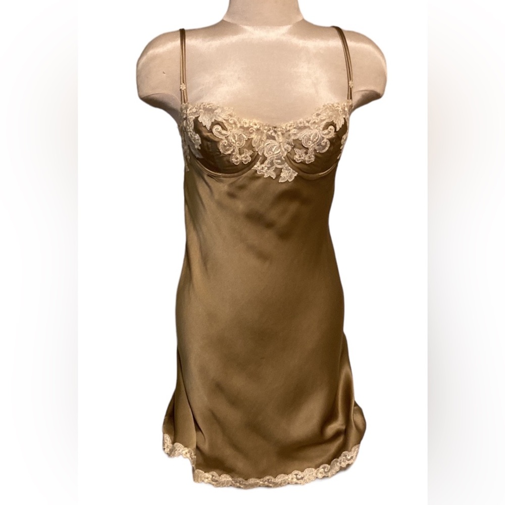 La Perla Gold and Cream Lace Chemise